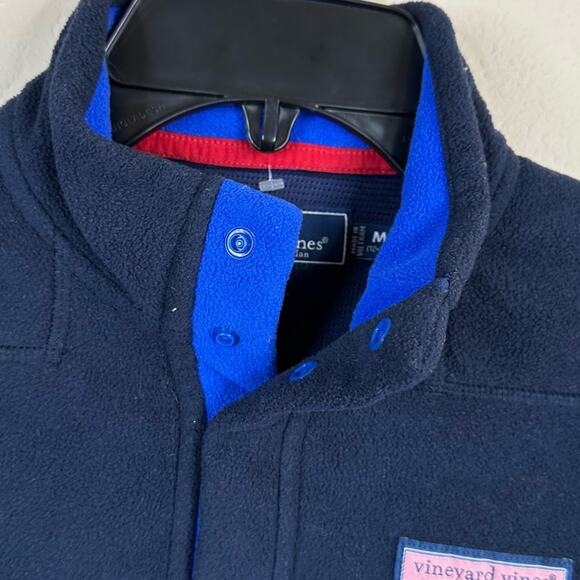 VINEYARD VINES Kids Quarter Snap Button Fleece Sweater Navy Size M(12/14) - Picture 6 of 11